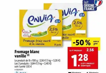 Lidl Fromage blanc vanille envia offre