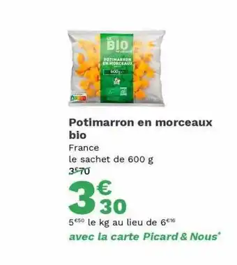 Picard Potimarron en morceaux bio offre