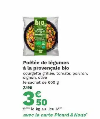 Picard Poêlée de légumes à la provençale bio offre