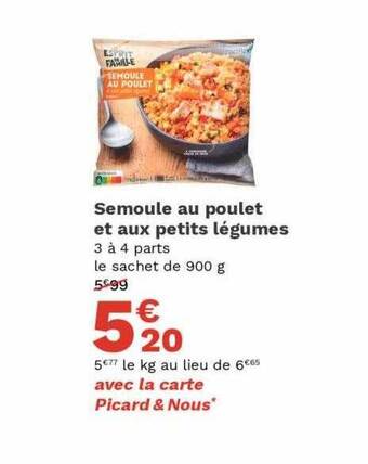 Picard Semoule au poulet et aux petits légumes offre