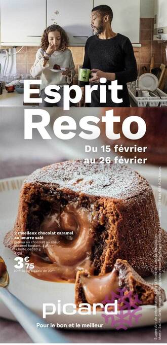 Picard 2 moelleux chocolat caramel au beurre salé offre
