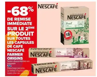 Carrefour Produit sur toutes les capsules de café nescafé farmer origins offre