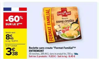 Carrefour Raclette sans croute offre
