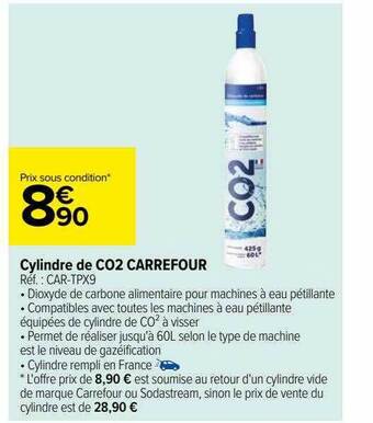 Carrefour Cylindre de co2 carrefour offre
