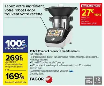Carrefour Robot compact connecté multifonctions fagor offre