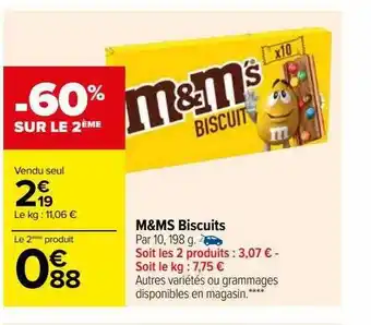 Carrefour M&m's biscuits offre