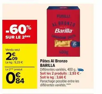 Carrefour Pâtes al bronzo barilla offre