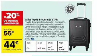 Valise rigide 4 roues abs star