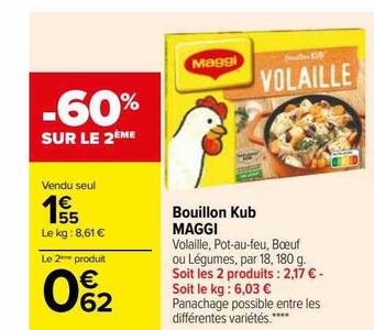 Carrefour Bouillon kub maggi offre