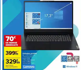 Carrefour Ordinateur portable lenovo offre