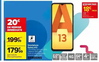 Carrefour Smartphone galaxy a13 samsung offre