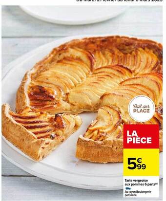 Carrefour Tarte vergeoise aux pommes 6 parts offre
