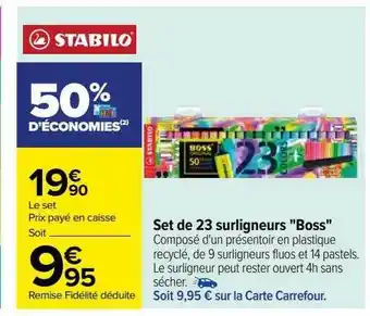 Carrefour Set de 23 surligneurs offre