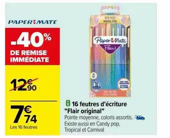 Carrefour 16 feutres d'écriture offre