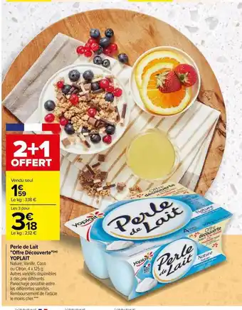 Carrefour Perle de lait offre