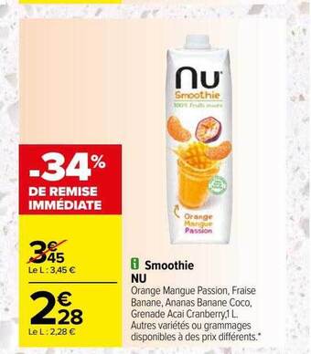 Carrefour Smoothie nu offre