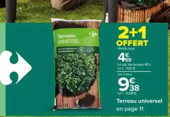 Carrefour Terreau universel offre
