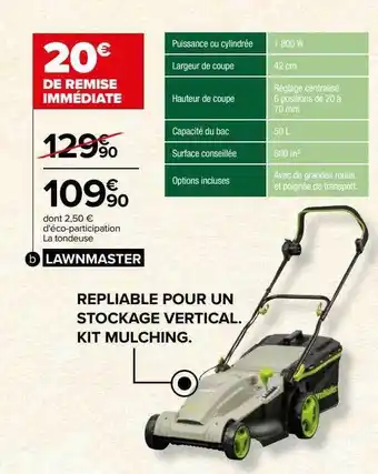 Carrefour La tondeuse lawnmaster offre