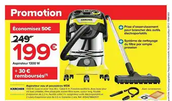Castorama Aspirateur eau et poussières wd6 kärcher offre