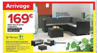 Castorama Salon bas de jardin angle diva sp.berner offre