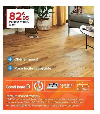 Castorama Parquet massif ystad l goodhome offre