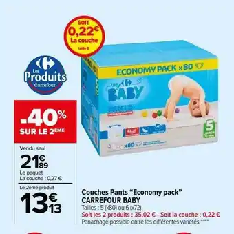 Carrefour Market Couches pants offre
