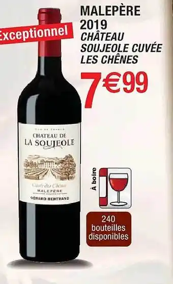 Cora x Carrefour Malepère 2019 château soujeole cuvée les chênes offre