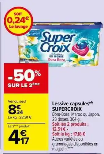 Carrefour Market Lessive capsules super croix offre