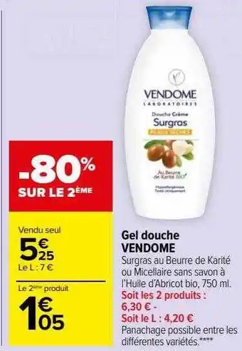 Carrefour Market Gel douche vendome offre