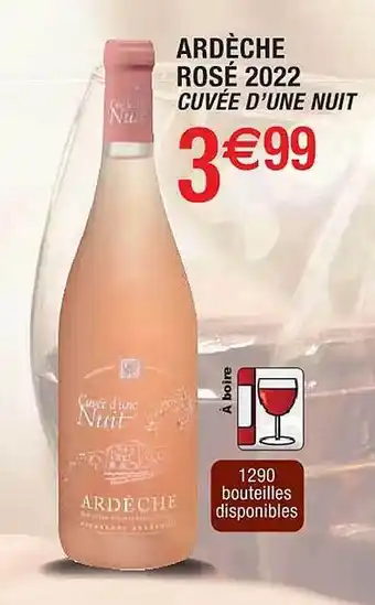 Cora x Carrefour Ardèche rosé 2022 cuvée d'une nuit offre