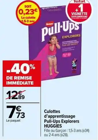 Carrefour Market Culottes d'apprentissage pull-ups explorers huggies offre