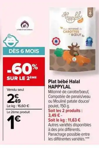 Plat bébé halal happylal