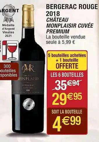 Cora x Carrefour Bergerac rouge 2018 château monplaisir cuvée premium offre