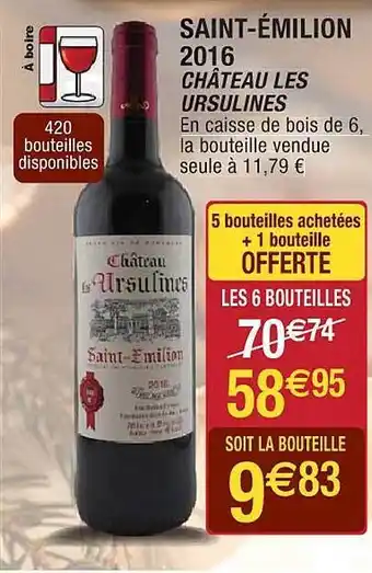Cora x Carrefour Saint-émilion 2016 château les ursulines offre