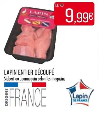 Match Lapin entier découpé offre