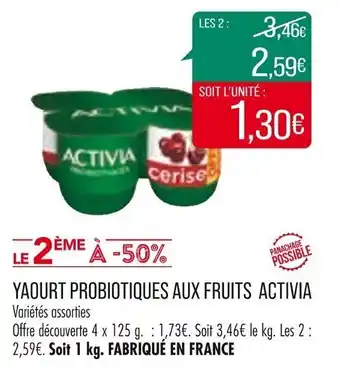 Match Yaourt probiotiques aux fruits ACTIVIA offre