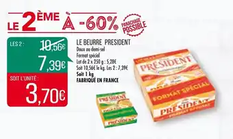 Match Le beurre PRESIDENT offre