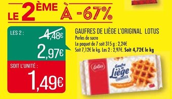 Match Gaufres de liège l'original LOTUS offre
