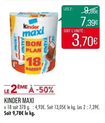 Match Kinder maxi offre