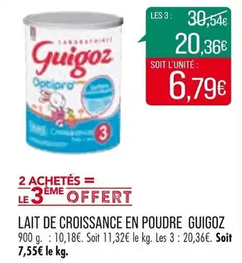 Match Lait de croissance en poudre GUIGOZ offre