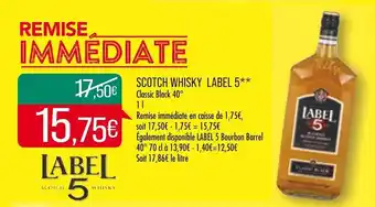 Match Scotch whisky LABEL 5 offre