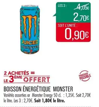 Match Boisson énergétique MONSTER offre