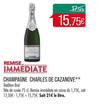 Match Champagne charles de cazanove offre