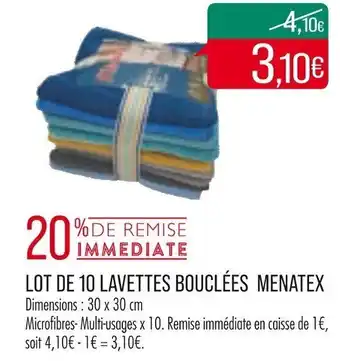 Match Lot de 10 lavetets bouclées MENATEX offre