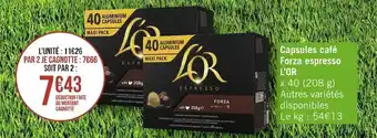 Capsules café forza espresso L'OR