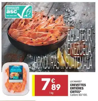 ALDI Crevettes Entières Cuites offre