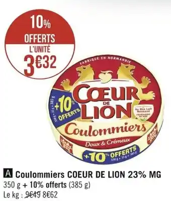 Casino Supermarchés Coulommiers COEUR DE LION 23% MG offre