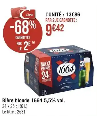 Casino Supermarchés Bière blonde 1664 5,5% vol. offre