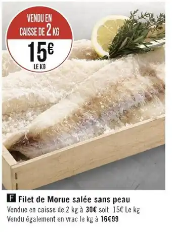 Filet de morue salée sans peau
