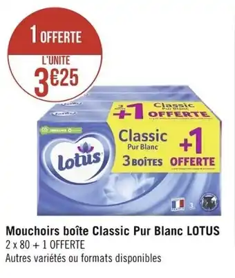 Mouchoirs boĂźte classic pur blanc LOTUS